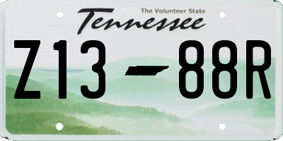 TN license plate Z1388R