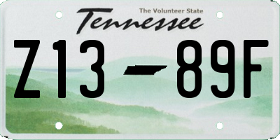 TN license plate Z1389F