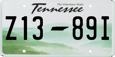 TN license plate Z1389I