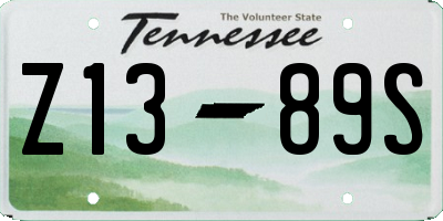 TN license plate Z1389S