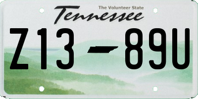 TN license plate Z1389U