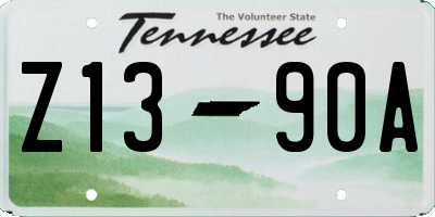 TN license plate Z1390A