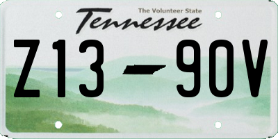 TN license plate Z1390V