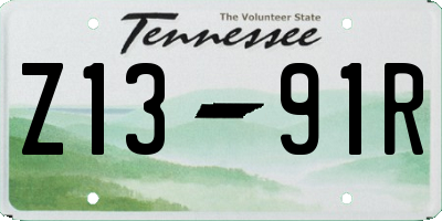 TN license plate Z1391R
