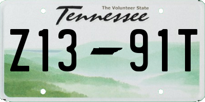 TN license plate Z1391T