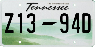 TN license plate Z1394D