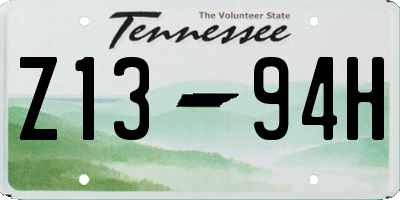 TN license plate Z1394H