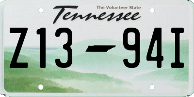 TN license plate Z1394I