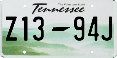 TN license plate Z1394J