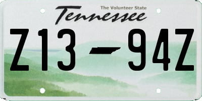 TN license plate Z1394Z