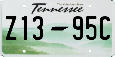 TN license plate Z1395C