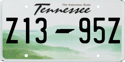 TN license plate Z1395Z