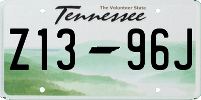 TN license plate Z1396J