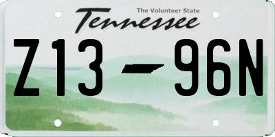 TN license plate Z1396N