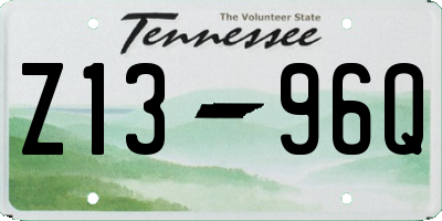 TN license plate Z1396Q