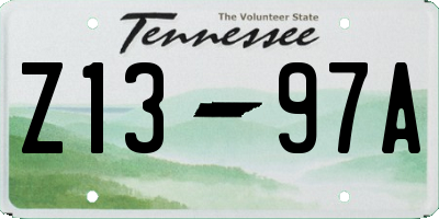 TN license plate Z1397A