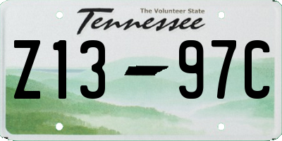 TN license plate Z1397C