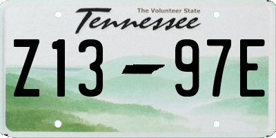 TN license plate Z1397E