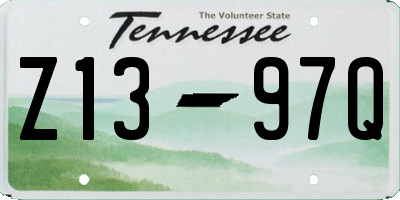 TN license plate Z1397Q