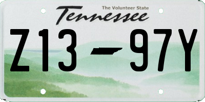 TN license plate Z1397Y