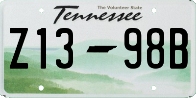 TN license plate Z1398B