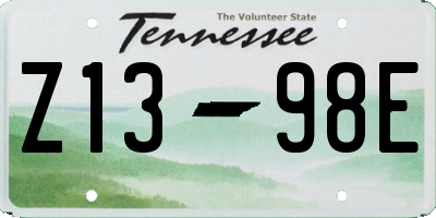 TN license plate Z1398E