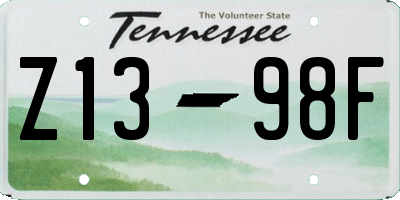 TN license plate Z1398F