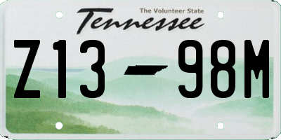TN license plate Z1398M