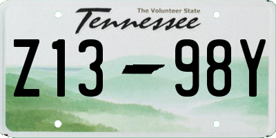 TN license plate Z1398Y