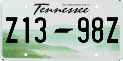 TN license plate Z1398Z