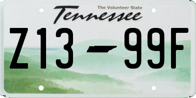 TN license plate Z1399F