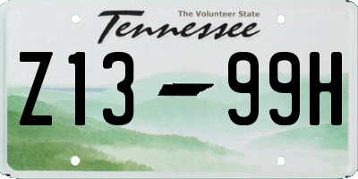 TN license plate Z1399H