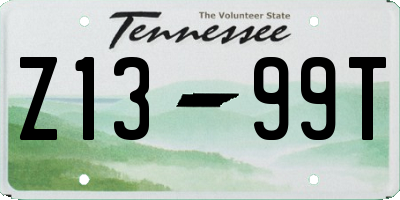 TN license plate Z1399T