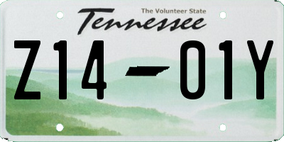 TN license plate Z1401Y