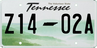 TN license plate Z1402A