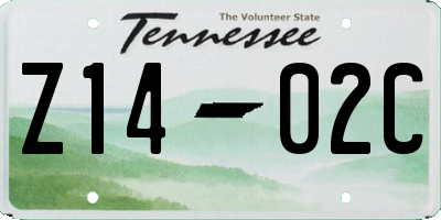 TN license plate Z1402C