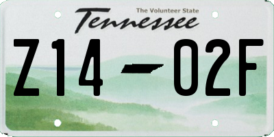 TN license plate Z1402F