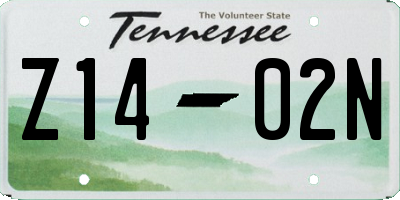 TN license plate Z1402N