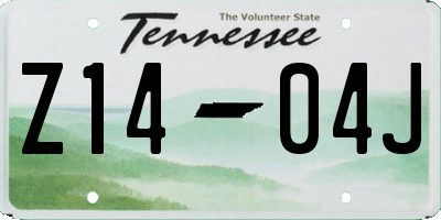 TN license plate Z1404J