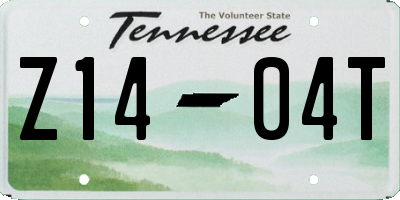 TN license plate Z1404T