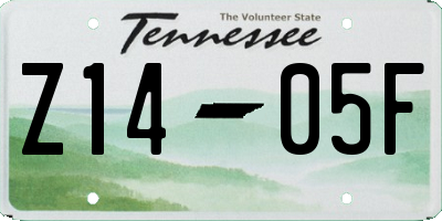 TN license plate Z1405F