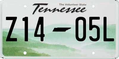 TN license plate Z1405L