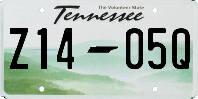 TN license plate Z1405Q