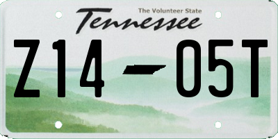 TN license plate Z1405T