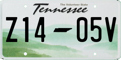 TN license plate Z1405V