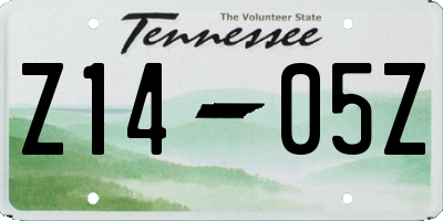 TN license plate Z1405Z