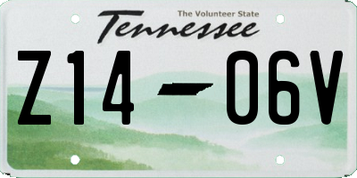 TN license plate Z1406V