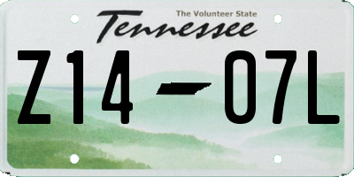 TN license plate Z1407L