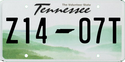 TN license plate Z1407T