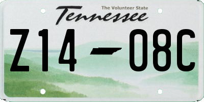 TN license plate Z1408C